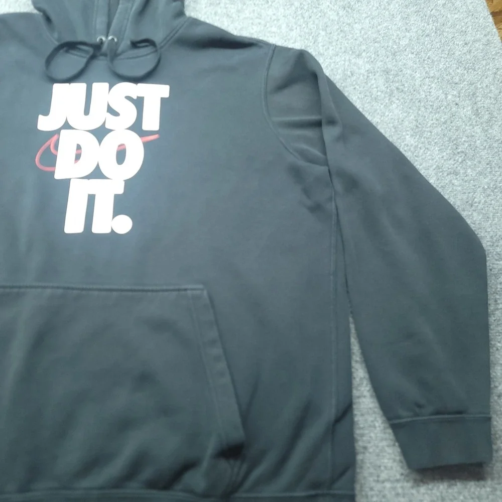 Nike Just Do It Graphic Hoodie Mens XXL Black Pullover Fleece 928717-010